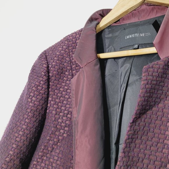 Lafayette 148 New York Purple Textured Blazer - Picture 6 of 12